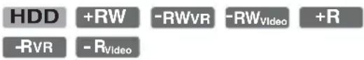 HDD +RW -RWVR -RWVideo +R -RVR -RVideo