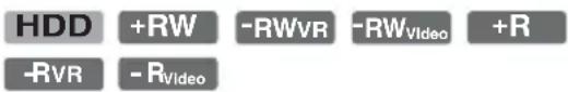 HDD +RW -RWVR -RWVideo +R -RVR -RVideo