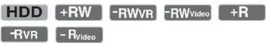 HDD +RW -RWVR -RWVideo +R -RVR -RVideo
