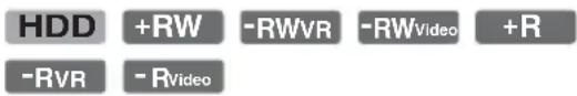 HDD +RW -RWVR -RWVideo +R -RVR -RVideo