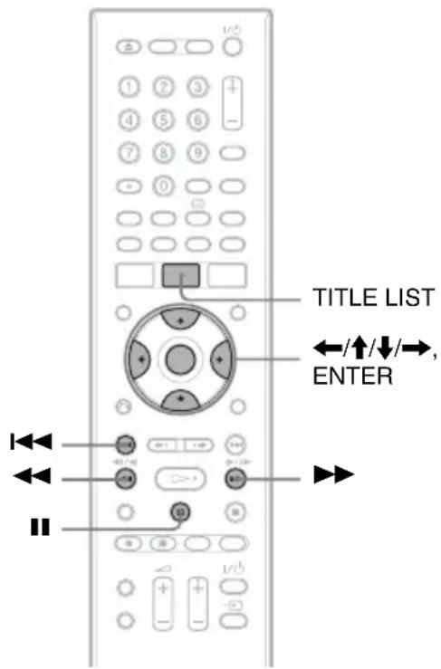 TITLE LIST ←/↑/↓/→, ENTER