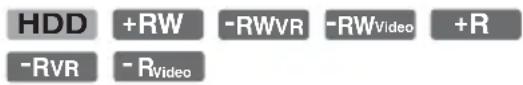 HDD +RW -RWVR -RWVideo +R -RVR -RVideo