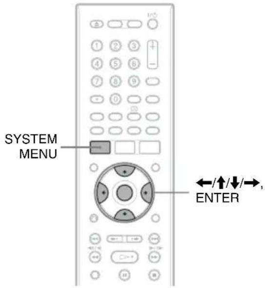 SYSTEM MENU ENTER