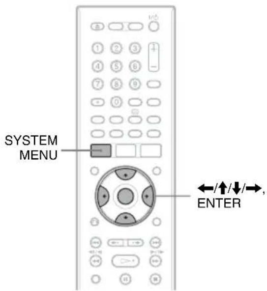 SYSTEM MENU ENTER