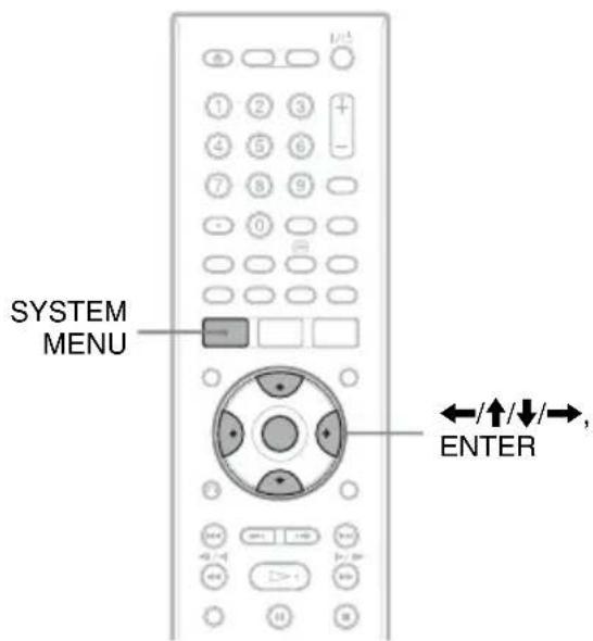 SYSTEM MENU ENTER