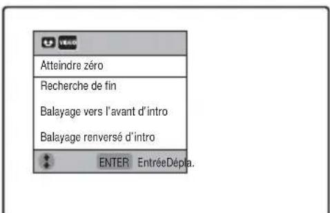 Atteindre zéro Recherche de fin Balayage vers l'avant d'intro Balayage renversé d'intro ENTER EntréeDépla.