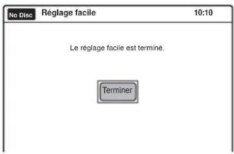 No Disc Réglage facile 10:10 Le réglage facile est terminé. Terminer