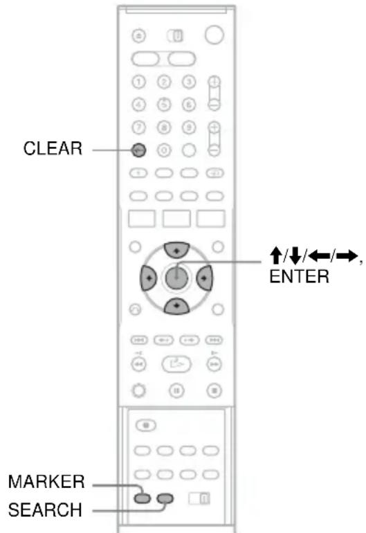 CLEAR ENTER ↑/↓/←/→, MARKER SEARCH