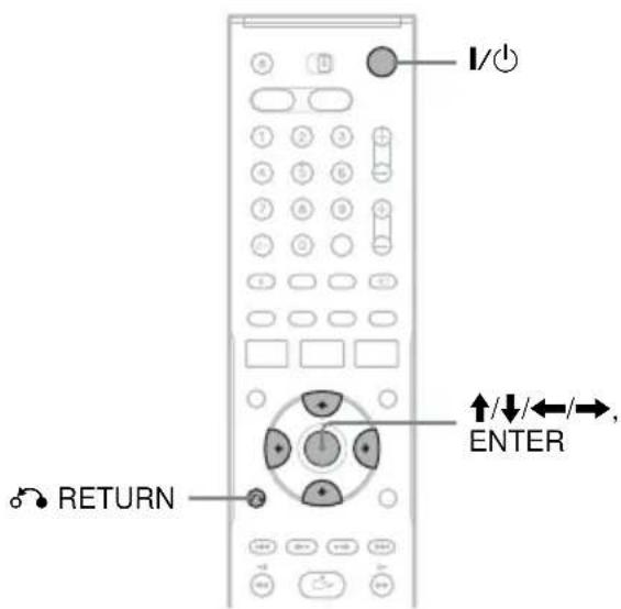 I/O ↑/↓/←/→, ENTER RETURN