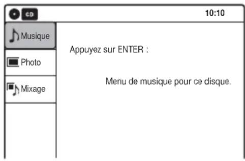 CD 10:10 Musique Appuyez sur ENTER : Photo Menu de musique pour ce disque. Mixage