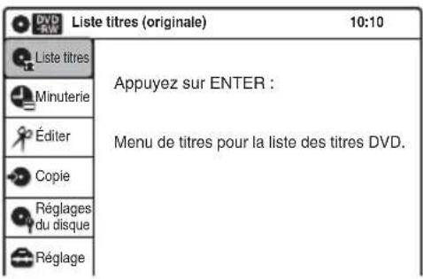 SONY RDRVX450 - Appuyez sur SYSTEM MENU pendant que l'enregistreur est en mode d'arrêt. - 1