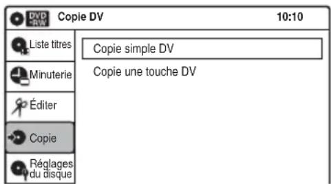 SONY RDRVX450 - Sélectionnez « Entrée audio DV », puis appuyez sur ENTER. - 3