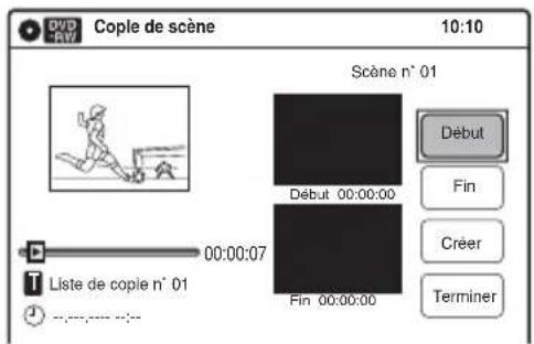SONY RDRVX450 - Sélectionnez « Copie de scène », puis appuyez sur ENTER. - 1