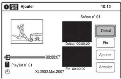 SONY RDRVX450 - Sélectionnez « Ajouter », puis appuyez sur ENTER. - 1