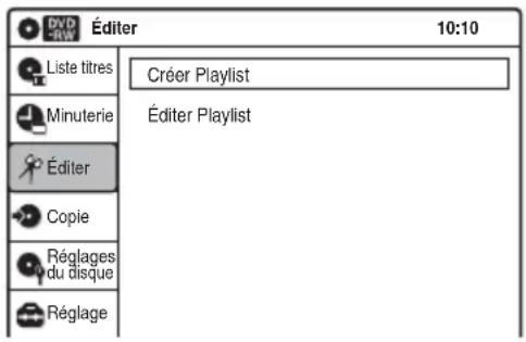 SONY RDRVX450 - Sélectionnez « Éditer », puis appuyez sur ENTER. - 1