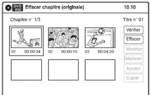 SONY RDRVX450 - Sélectionnez « Effac.chap. », puis appuyez sur ENTER. - 1