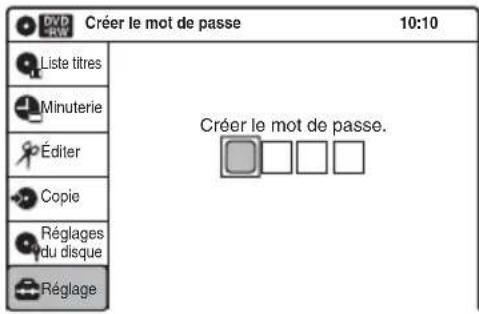 SONY RDRVX450 - Sélectionnez l'élément à régler, puis appuyez sur ENTER. - 2