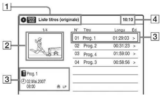 SONY RDRVX450 - Lecture d'un titre à partir de la Liste des titres - 2