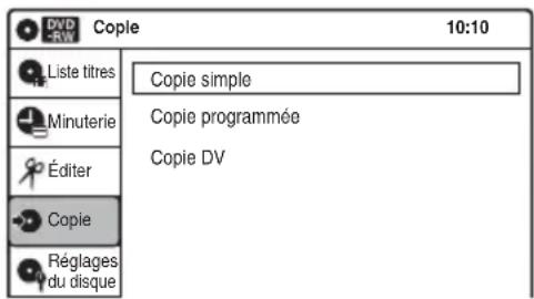 SONY RDRVX450 - Sélectionnez « Entrée audio DV », puis appuyez sur ENTER. - 2