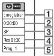 SONY RDRVX450 - Appuyez sur DISPLAY pendant l'enregistrement. - 1