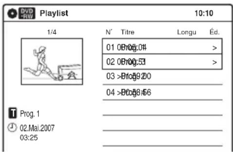 SONY RDRVX450 - Sélectionnez « Combiner titres », puis appuyez sur ENTER. - 1