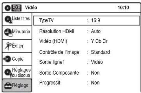 SONY RDRVX450 - Sélectionnez une option, puis appuyez sur ENTER. - 1
