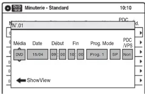 SONY RDRVX450 - Sélectionnez une des options, puis appuyez sur ENTER. - 1