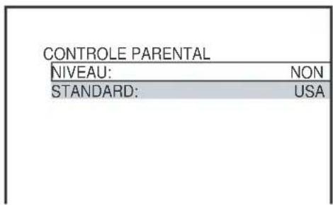 CONTROLE PARENTAL NIVEAU: NON STANDARD: USA