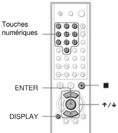 Touches numériques ENTER DISPLAY ↑/↓