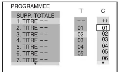 SONY DVPNS718H - Sélectionnez le titre, le chapitre ou la plage à programmer. - 1