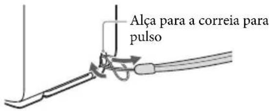 SONY HDRGW66E - Como montar a correia para pulso - 1