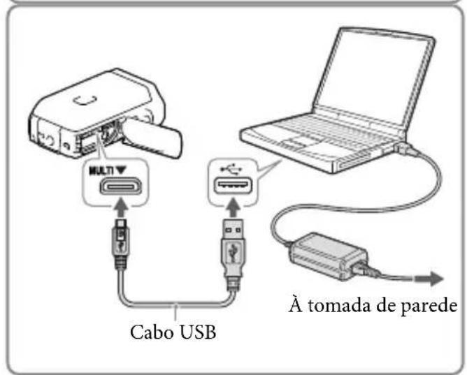 SONY HDRGW66E - Ligue a câmara de vídeo a um computador ligado através do cabo USB incorporado. - 2