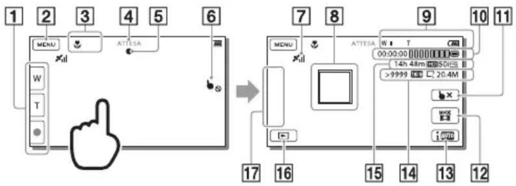 SONY HDRGW66E - Indicatori sullo schermo durante la registrazione - 1