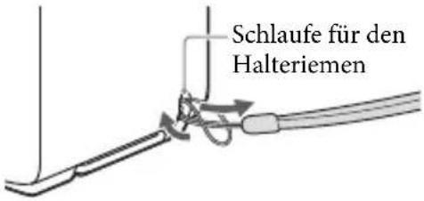 SONY HDRGW66E - Anbringen des Halteriemens - 1