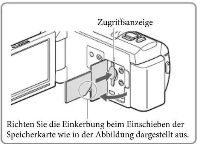 SONY HDRPJ420E - Einsetzen einer Speicherkarte - 1
