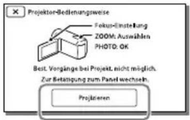 SONY HDRPJ420E - Verwenden des eingebauten Projektors (Modelle mit einem Projektor) - 3