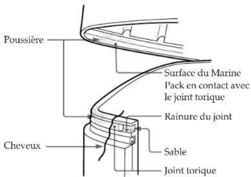 SONY CCDTR760E - Enlever la poussière, le sable et les cheveux sur le joint torique - 1