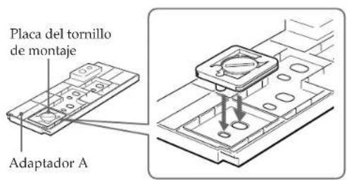 SONY CCDTR760E - Posición de la placa del tornillo de montaje en el adaptador - 1