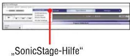 SONY NWHD5H - Klichen Sie auf „?“ – „SonicStage-Hilfe“, während SonicStage ausgeführrt wird. - 1