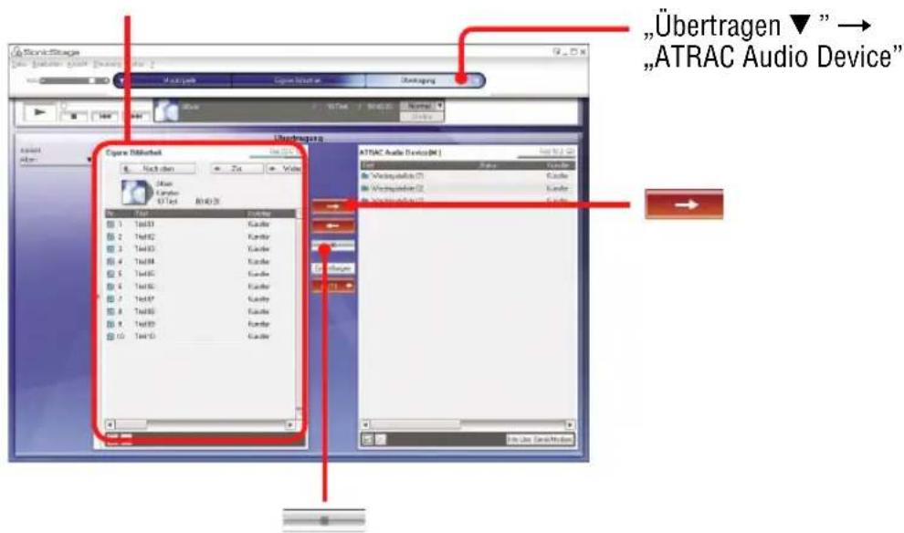 SONY NWHD5H - Übertragen von Audiodaten auf den Player - 1