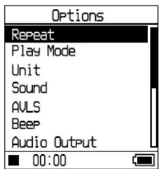 SONY NWHD5H - Press to select "Options," and then press II. - 1