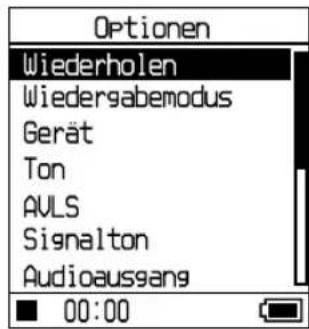 SONY NWHD5H - Drücken Sie, um „Optionen" auszuwahlen, und drücken Sie dann II. - 1