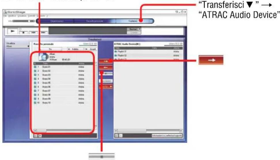 SONY NWHD5H - Trasferimento dei dati audio nellettore - 1