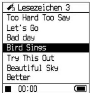 SONY NWHD5H - Drücken Sie, um Lesezeichen auszuwahlen, und drücken Sie dann ▷I oder - 1