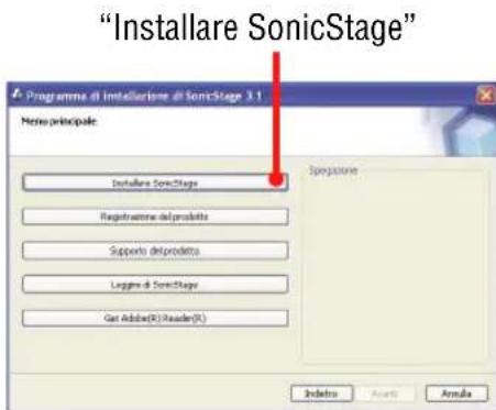 SONY NWHD5H - Fare cli c su "Installare SonicStage," e quindi seguire le istruzioni visualizzate. - 1
