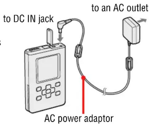 SONY NWHD5H - Connect the AC power adaptor to the DC IN jack. - 1