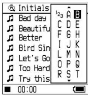 SONY NWHD5H - Press to select "Initials Search," and then press  II. - 1