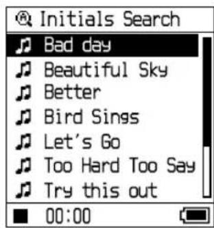 SONY NWHD5H - Press to select the initial of the track title, and then press  II. - 1