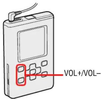 SONY NWHD5H - Pulse VOL+/VOL- para ajustar el volumen. - 1
