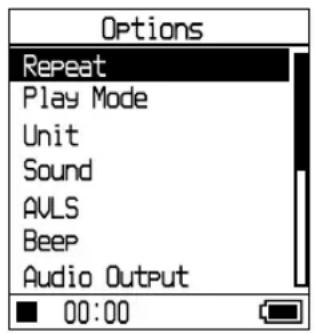 SONY NWHD5H - Press to select "Options," and then press II. - 1